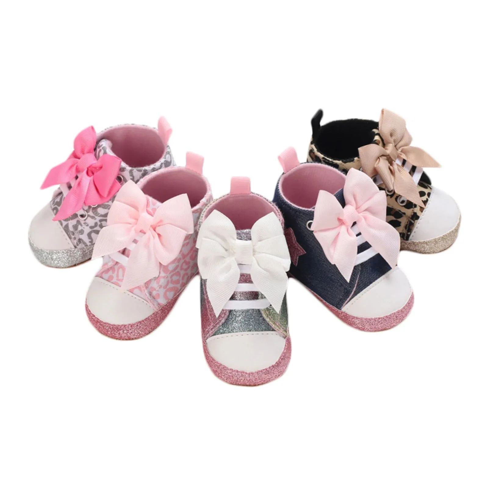 0-12M Newborn Baby Girl Leopard / Star Printed Shoes