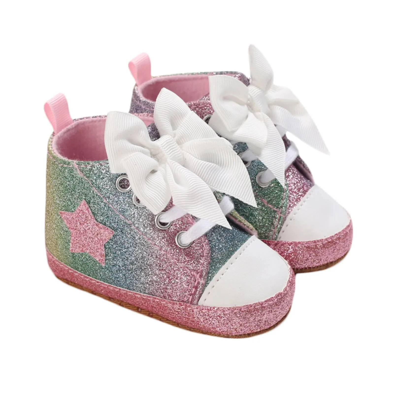 0-12M Newborn Baby Girl Leopard / Star Printed Shoes