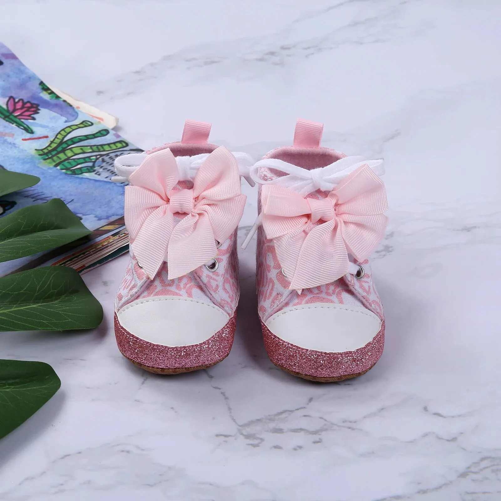 0-12M Newborn Baby Girl Leopard / Star Printed Shoes