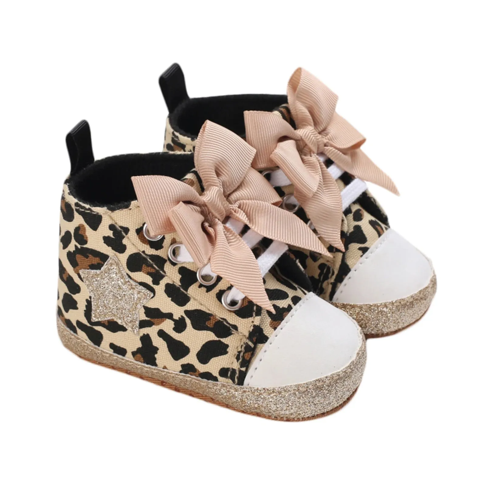 0-12M Newborn Baby Girl Leopard / Star Printed Shoes