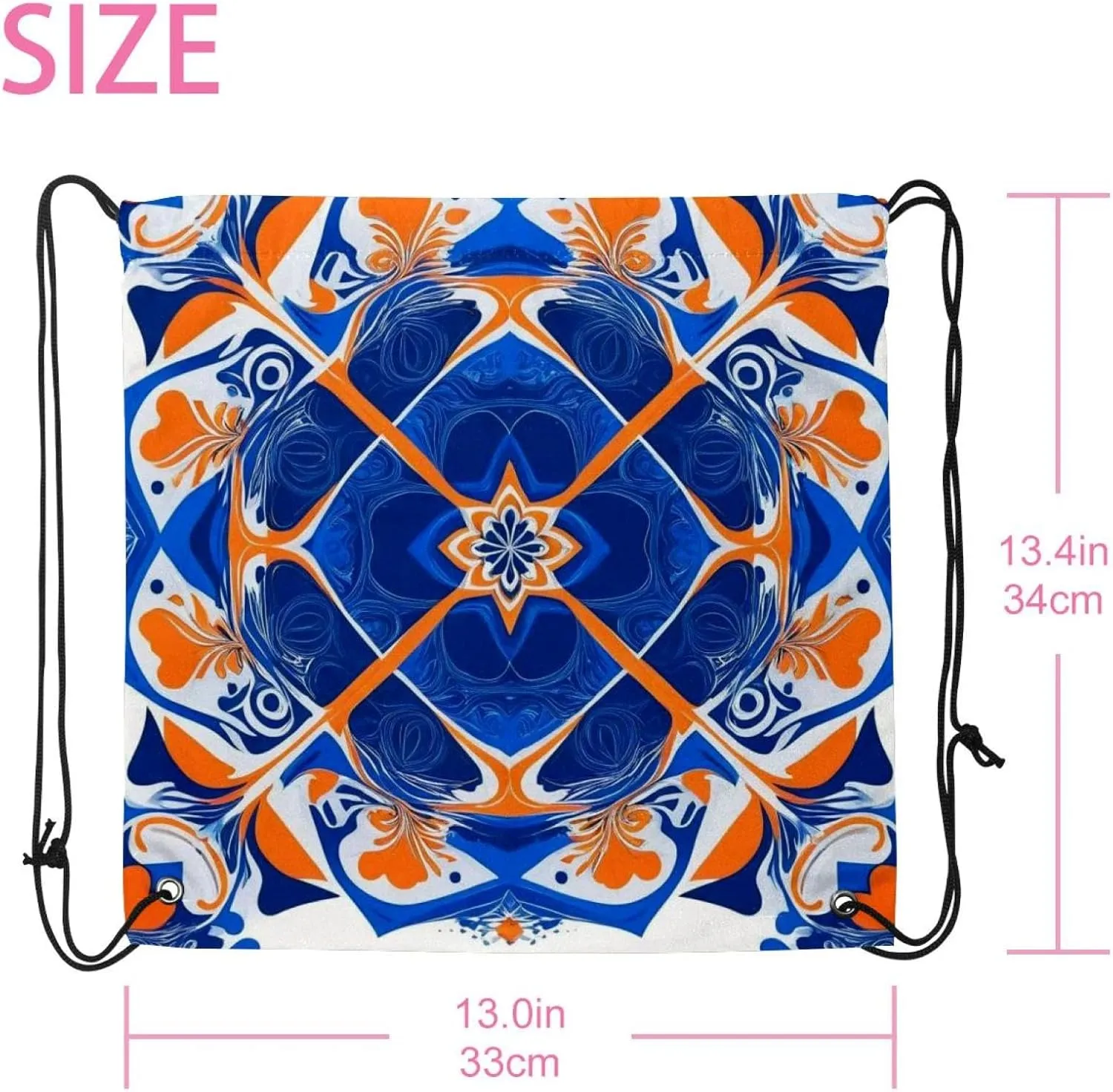 2 Pcs Chenille Print Drawstring Backpack Bag Sport Gym Sack pack
