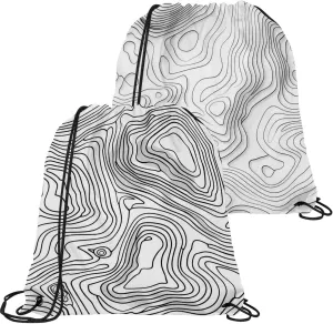 2 Pcs Topography Line Map Drawstring Backpack String Bag Sports Sack pack Gym Sack Side Pocket for Men Women