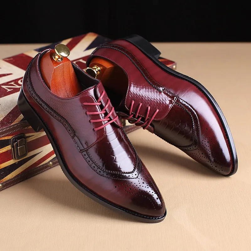 2020 High Quality Italian Leather Shoes Men Fashion Business Shoes Casual Shoes Pointed Toe Shoes Wedding Flat Dress Party Shoes