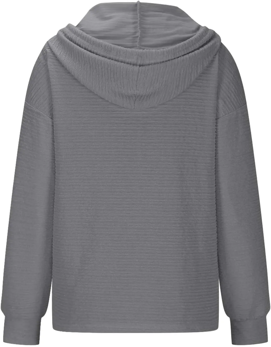 2024 Fall Womens Oversized Hoodies V Neck Solid Color Sweaters Fashion Casual Drawstring Pullover Going Out Clothes