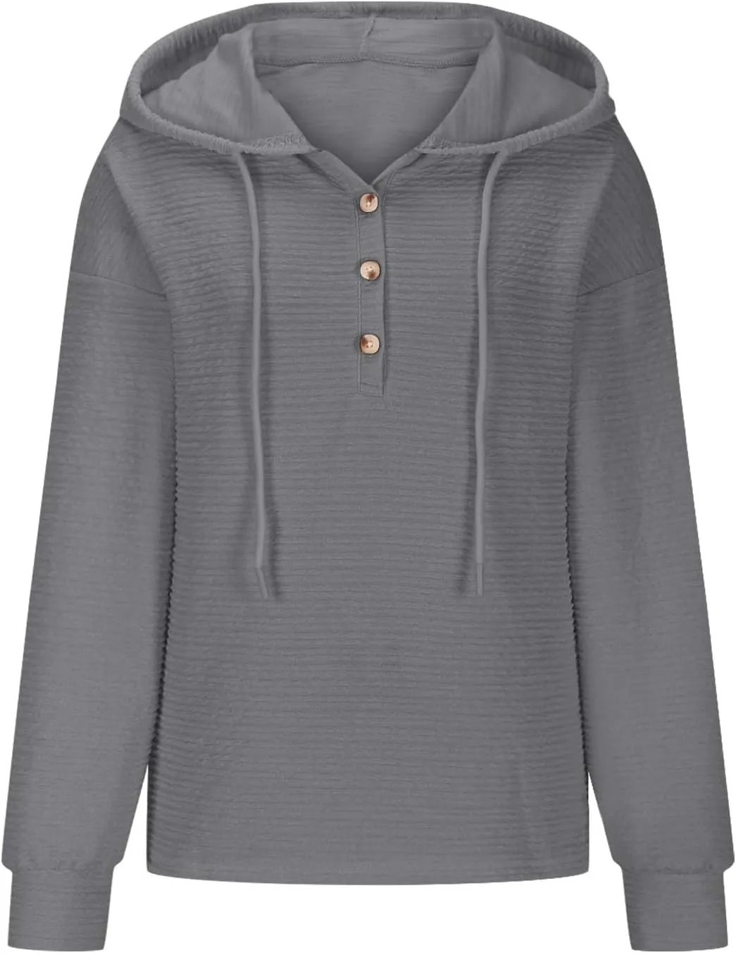 2024 Fall Womens Oversized Hoodies V Neck Solid Color Sweaters Fashion Casual Drawstring Pullover Going Out Clothes