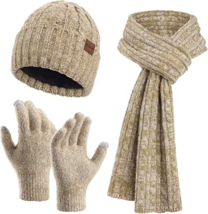2024 Winter Men's and Women's Same Style Neck Knitted Hat Thickened Cold Knitted Glove Hat Scarf Gloves Hat for