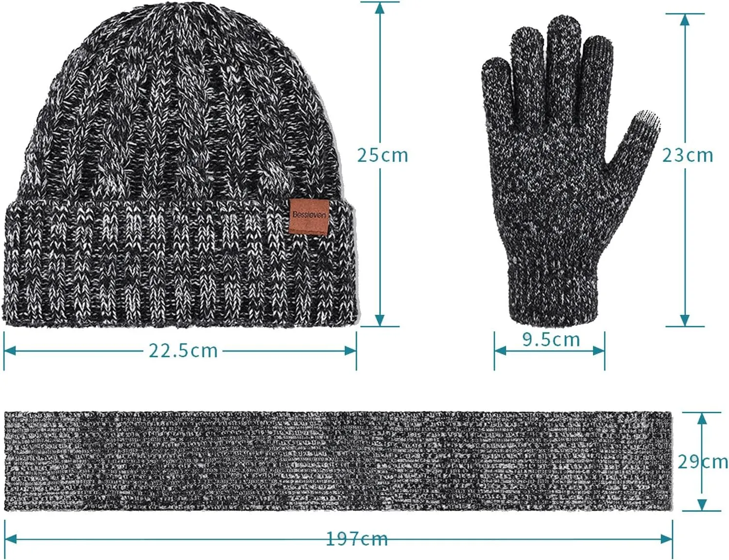 2024 Winter Men's and Women's Same Style Neck Knitted Hat Thickened Cold Knitted Glove Hat Scarf Gloves Hat for