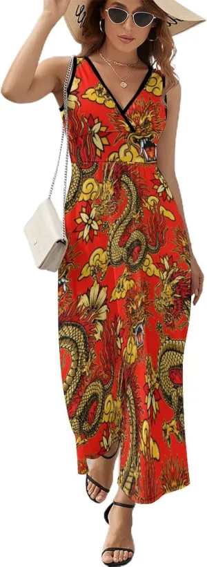 AMRANDOM Women's Sleeveless Casual T Shirt Dress for Women Flowy Tunic Dress