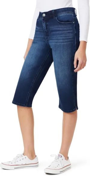 Angels Forever Young Women's Everluxe Sculpt Skinny 17" Side Slit Capri