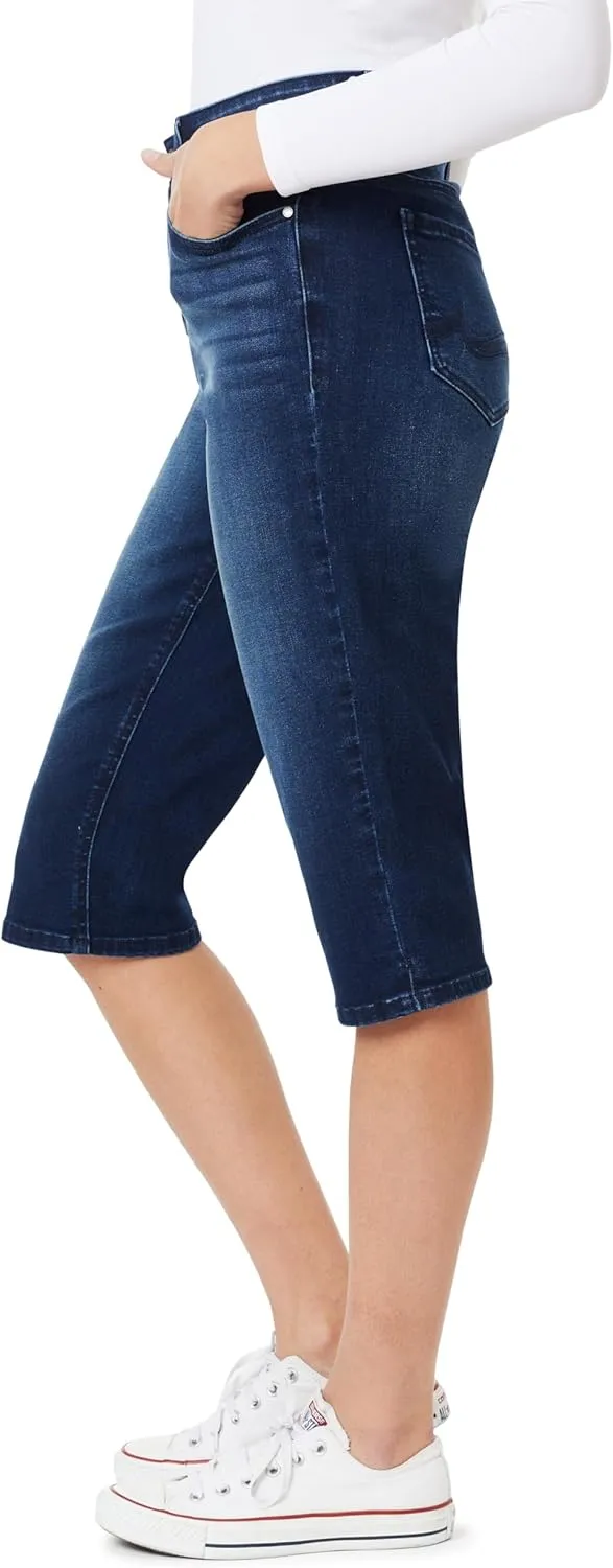 Angels Forever Young Women's Everluxe Sculpt Skinny 17" Side Slit Capri