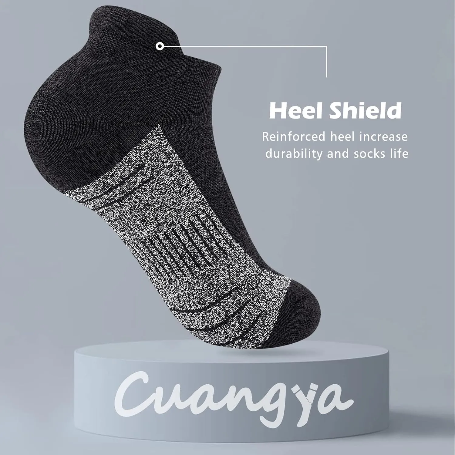 Ankle Socks Women Athletic No Show Socks Running Comfort Cushioned 5-Pairs