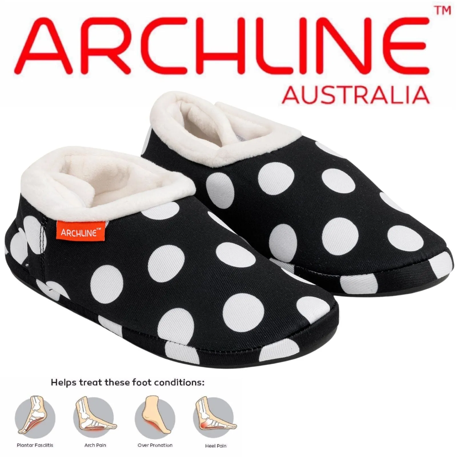 ARCHLINE Orthotic Slippers CLOSED Arch Scuffs Pain Moccasins Relief
