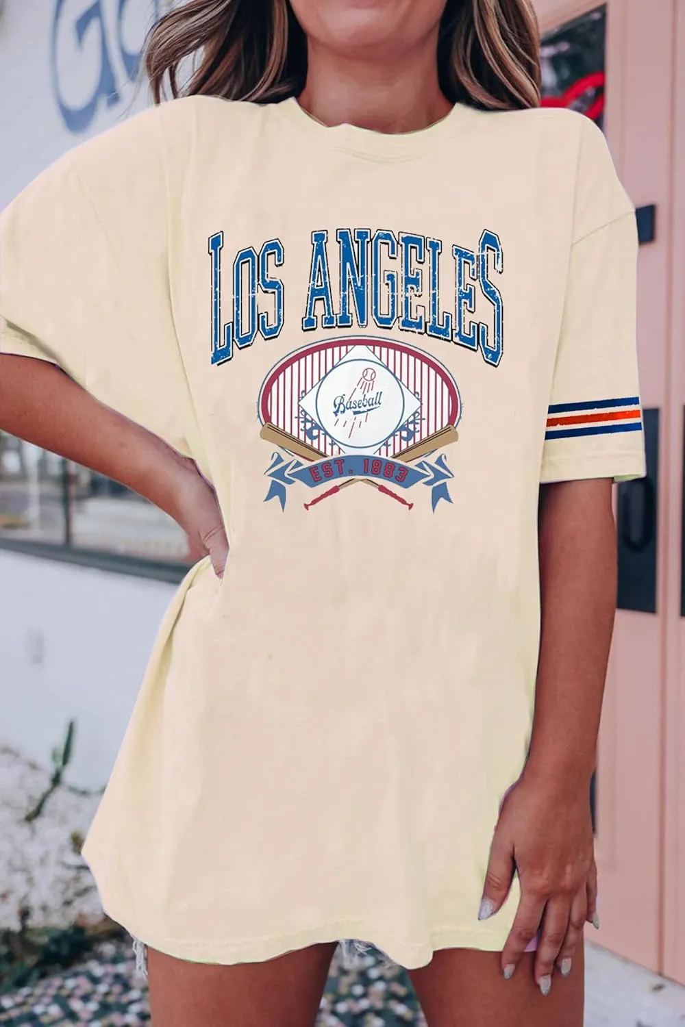 Baseball Shirt Women Oversized Baseball Mom Tshirts Game Day Short Sleeve Casual Loose Graphic Tees Tops