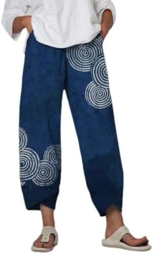 Bengbobar Linen Pants Women Wide Leg Sweatpants Casual Capri Pants Baggy Trousers Palazzo Pants Cropped Summer Trousers
