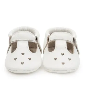 BirdRock Baby- Mary Jane baby moccasins | Pearl White