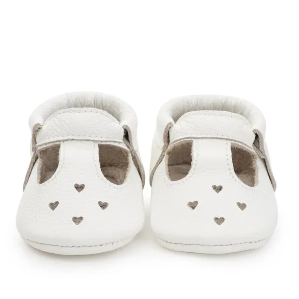 BirdRock Baby- Mary Jane baby moccasins | Pearl White