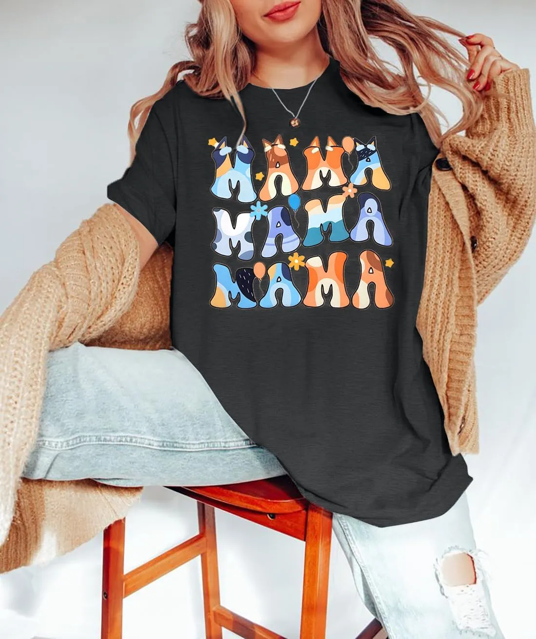Boy Mom Oversized Tshirt Woman Sequin Graphic Tee Trendy Mama Shirt Mother Gifts Top Casual Short Sleeve Tops