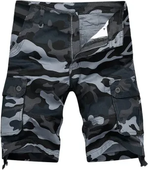 Cargo Shorts for Men Cotton Relaxed Fit Camouflage Camo Cargo Shorts Lightweight Outdoor Tactical Shorts