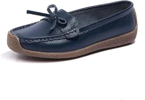 Casual Genuine Leather Comfortable Lightweight Driving Moaccasins Classic Fashion Buckle Slip On Ladies Driving Loafer Flat Shoes