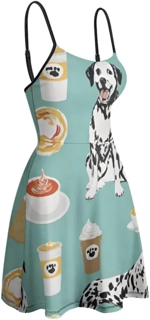 Casual Tank Dress U-Neck Sleeveless Adjustable Beach Dress