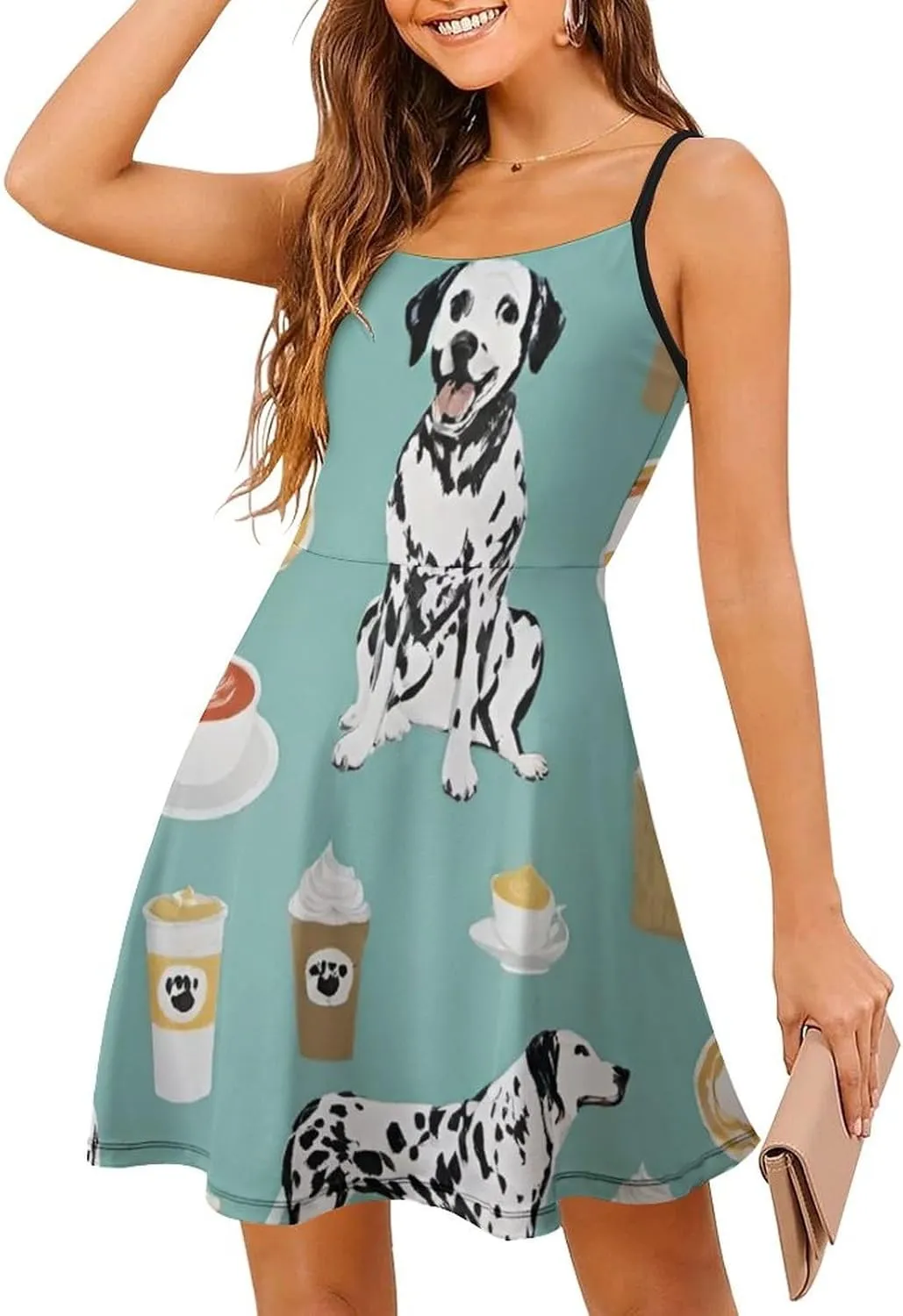 Casual Tank Dress U-Neck Sleeveless Adjustable Beach Dress