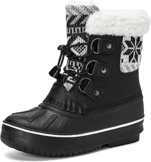 CERYTHRINA Unisex-Child Bootie Snow Boot Duck Girls and Boys Lace Up Rain Duck Boots