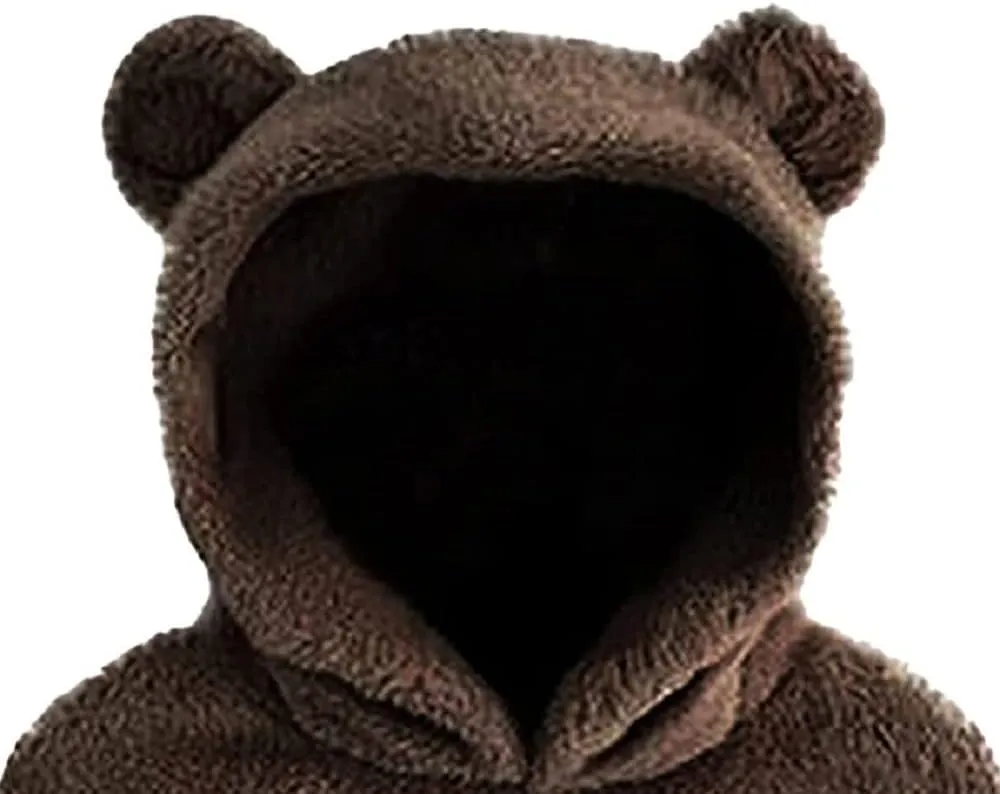 CORIRESHA Women's Cute Teddy Bear Ears Fleece Hoodie Sweatshirt Long Sleeve Warm Plush Pullover Top with Pockets