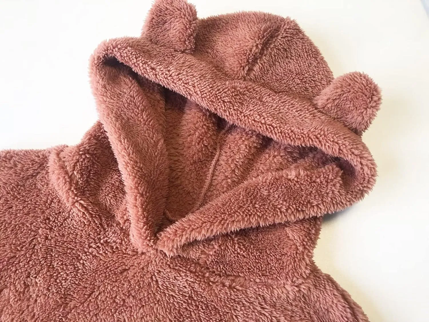 CORIRESHA Women's Cute Teddy Bear Ears Fleece Hoodie Sweatshirt Long Sleeve Warm Plush Pullover Top with Pockets