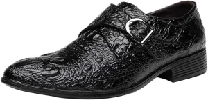 Dress Shoes for Men Classic Fish Print Men's Loafers Designer Dress Shoes for Christmas Parties