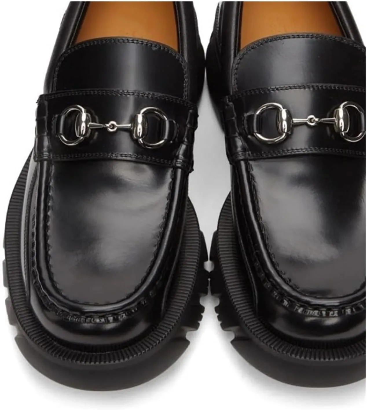 Dress Shoes for Men Designer Metal Buckle Men's Thick Platform Genuine Leather Slip-On Dress Loafers for Office Work and Formal Events