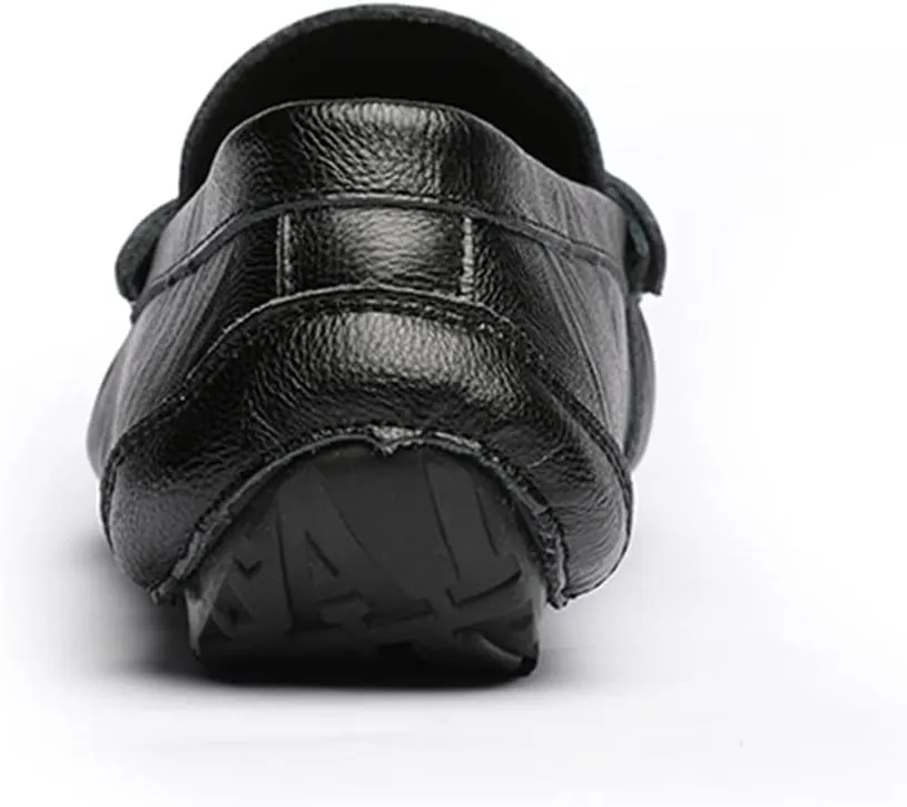 Easy to Put and Remove. Smoking Loafer Driving Moccasins for Men Genuine Leather Tassel Stitching Details Round Toe Lightweight Flexible Anti-Slip Resistant Flat Heel for All Occasions