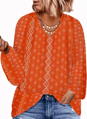 Eytino Women Plus Size Tops Summer V Neck Long Sleeve Button Down Pleated Business Work Blouse Shirts(1X-5X)