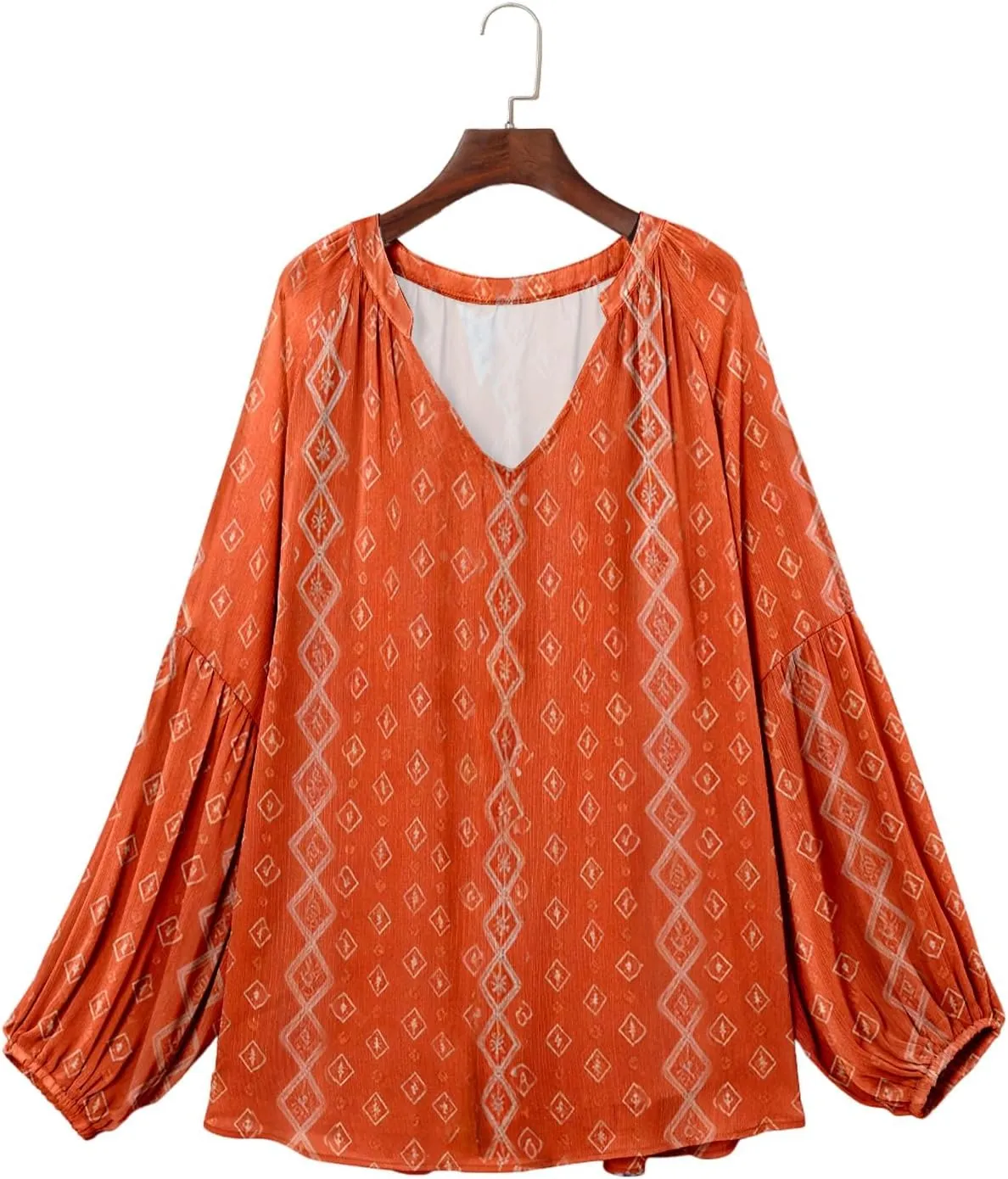 Eytino Women Plus Size Tops Summer V Neck Long Sleeve Button Down Pleated Business Work Blouse Shirts(1X-5X)