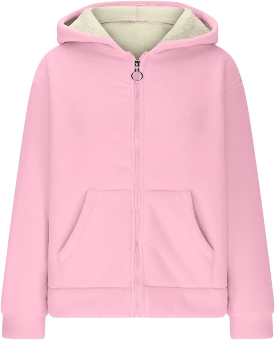 Fleece Hoodies For Women Winter Warm Sherpa Lined Hoodie Jacket Long Sleeve Full Zip Hooded Cardigan Sweatshirt