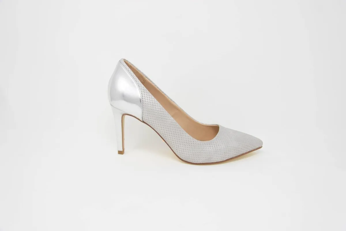 Glamour Cynthia Silver High Heel Shoes