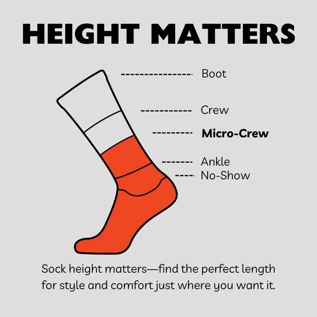 GRIP6 Wool Micro-Crew Socks: Lightweight Wool Socks for Hiking, All Day Comfort - Wicking Crew Socks for Men and Women