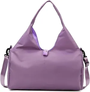 Gym Bag Travel Duffel Carry On Bag for Women Yoga Mat Compatible with Shoe Compartment Sports Waterproof Lightweight Tote Bag (Purple)