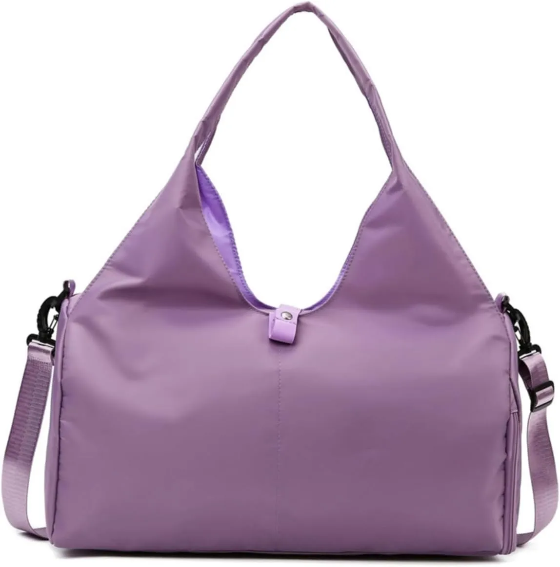 Gym Bag Travel Duffel Carry On Bag for Women Yoga Mat Compatible with Shoe Compartment Sports Waterproof Lightweight Tote Bag (Purple)