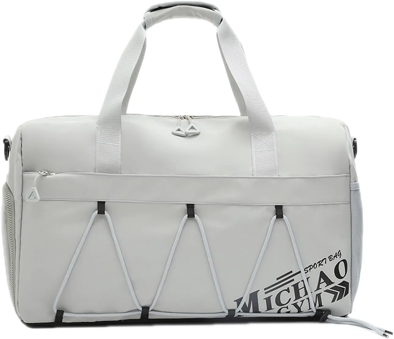 Gym Bag with Shoes Compartment, Stylish Duffle Travel Bag for Plane, Lightweight Duffle Bag for Women, Sport Gym Tote Bag with Wet Pocket (Grey)