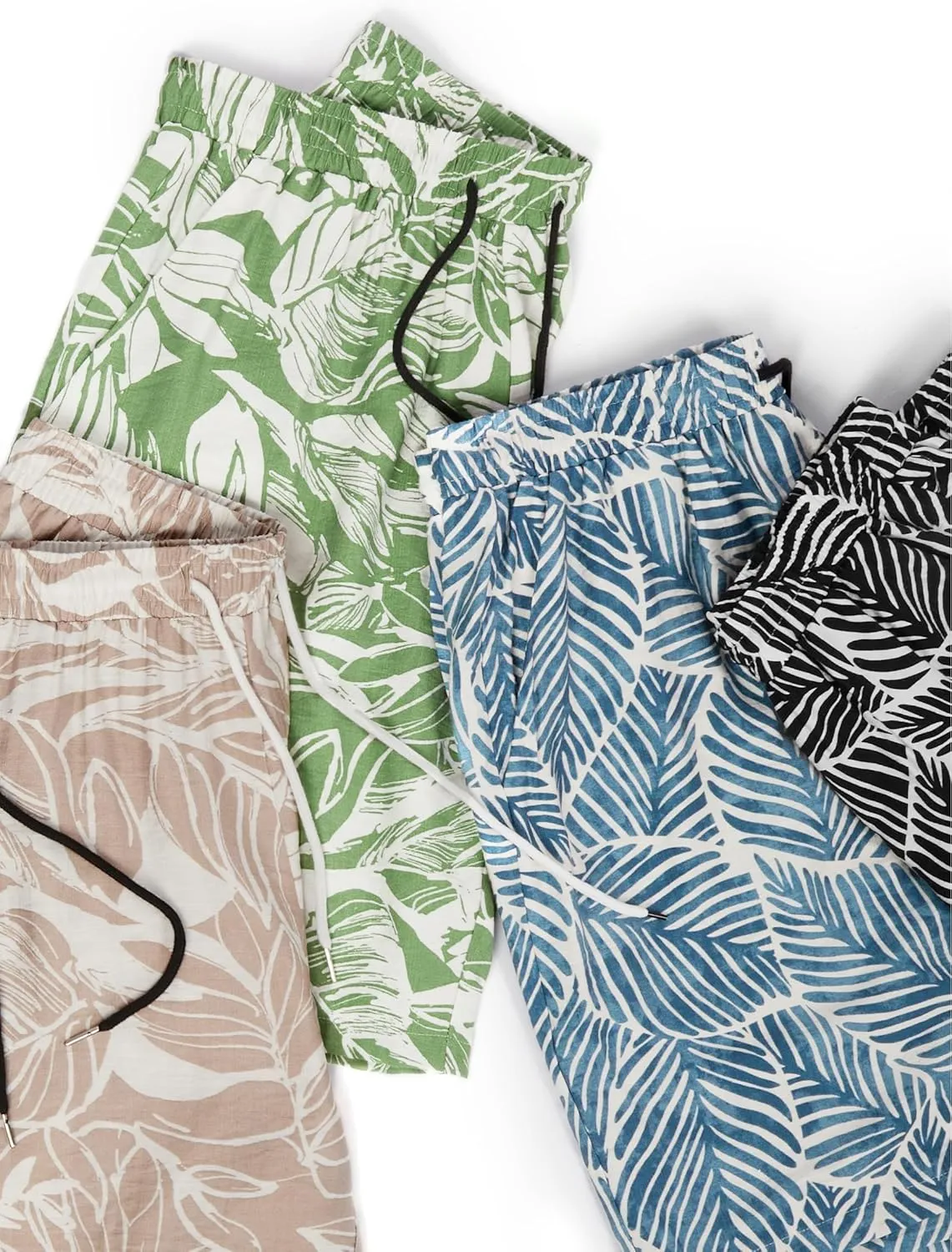 Hardaddy Men's Hawaiian Beach Shorts Lightweight Elastic Waist Lounge Pants for Travel & Sleep