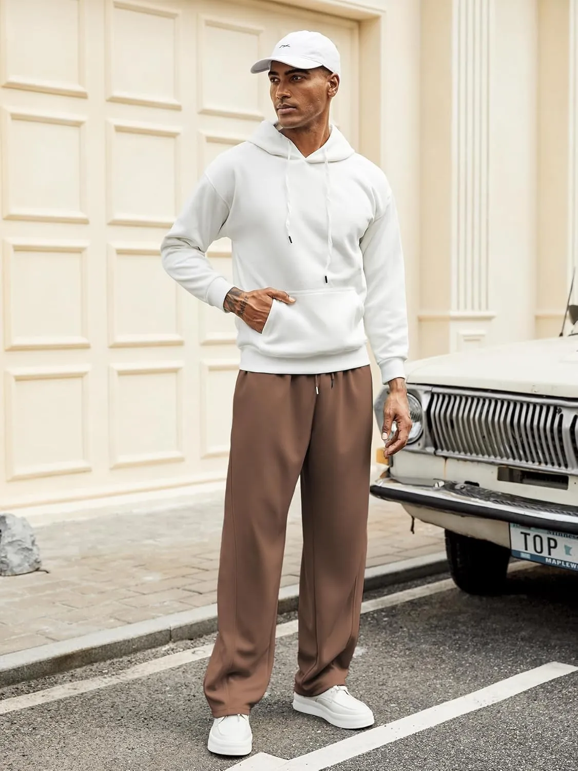 Hardaddy Men's Yoga Sweatpants Athletic Lounge Pants Open Bottom Casual Drawstring Jogger Pants for Men with Pockets