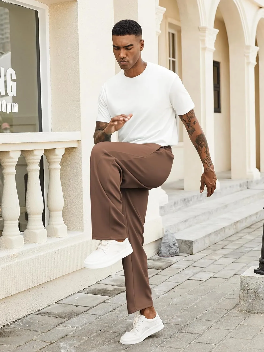 Hardaddy Men's Yoga Sweatpants Athletic Lounge Pants Open Bottom Casual Drawstring Jogger Pants for Men with Pockets