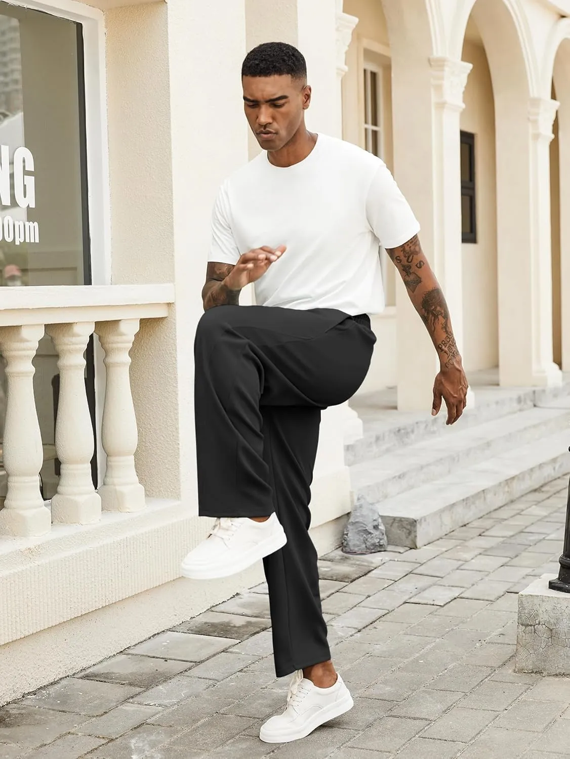 Hardaddy Men's Yoga Sweatpants Athletic Lounge Pants Open Bottom Casual Drawstring Jogger Pants for Men with Pockets