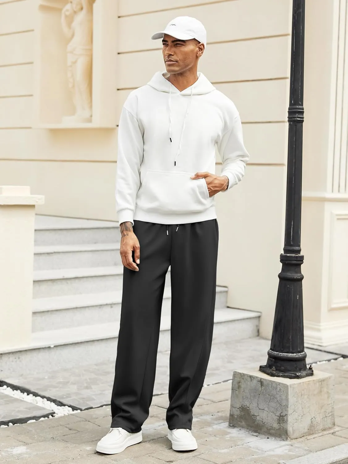 Hardaddy Men's Yoga Sweatpants Athletic Lounge Pants Open Bottom Casual Drawstring Jogger Pants for Men with Pockets