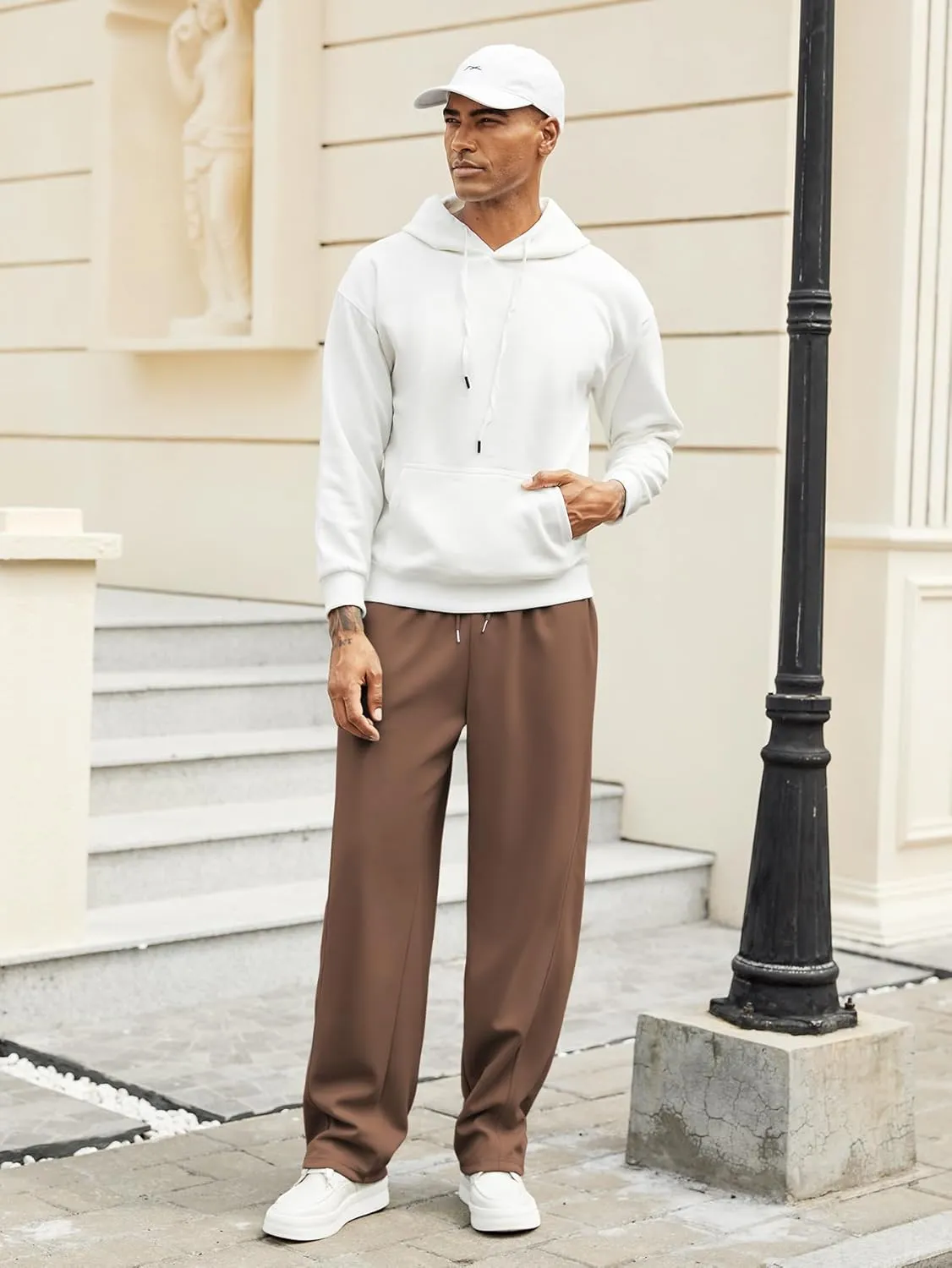 Hardaddy Men's Yoga Sweatpants Athletic Lounge Pants Open Bottom Casual Drawstring Jogger Pants for Men with Pockets
