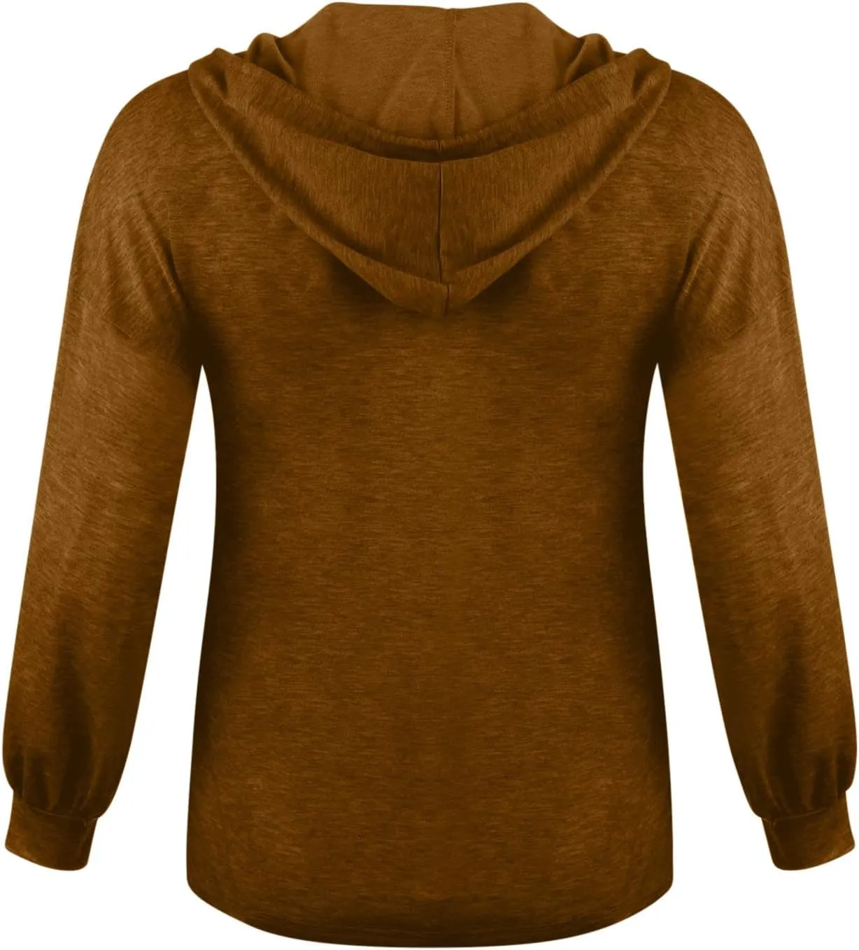 Hoodies for Women Drawstring Long Sleeve Casual Pullover Drop Shoulder V Neck Sweatshirt Ribbed Cuff Hooded Shirts