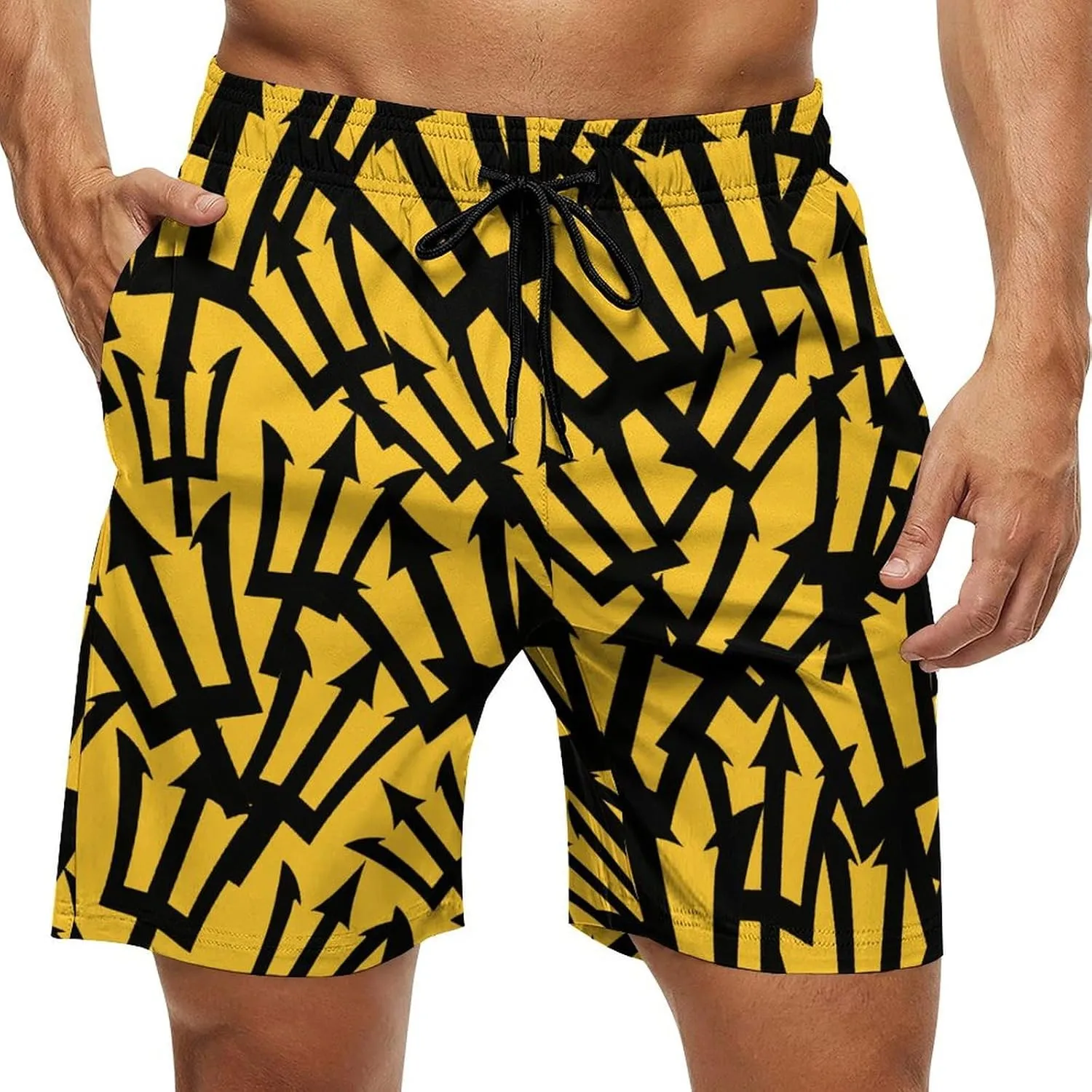 Jamaica Flag Mens Shorts Casual Classic Fit Workout Beach Shorts Quick Dry with Elastic Waist and Pockets