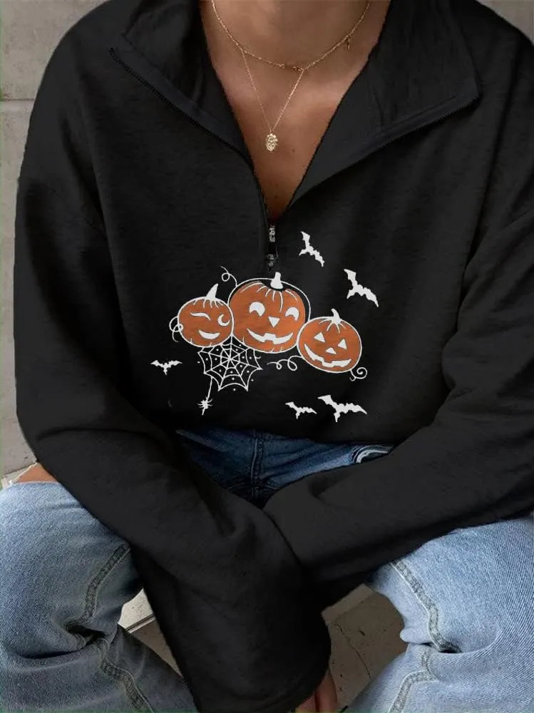 LAVASEON Womens Oversized Half Zip Lapel Sweatshirt Solid Color Casual Long Sleeve Cropped Pullover Top