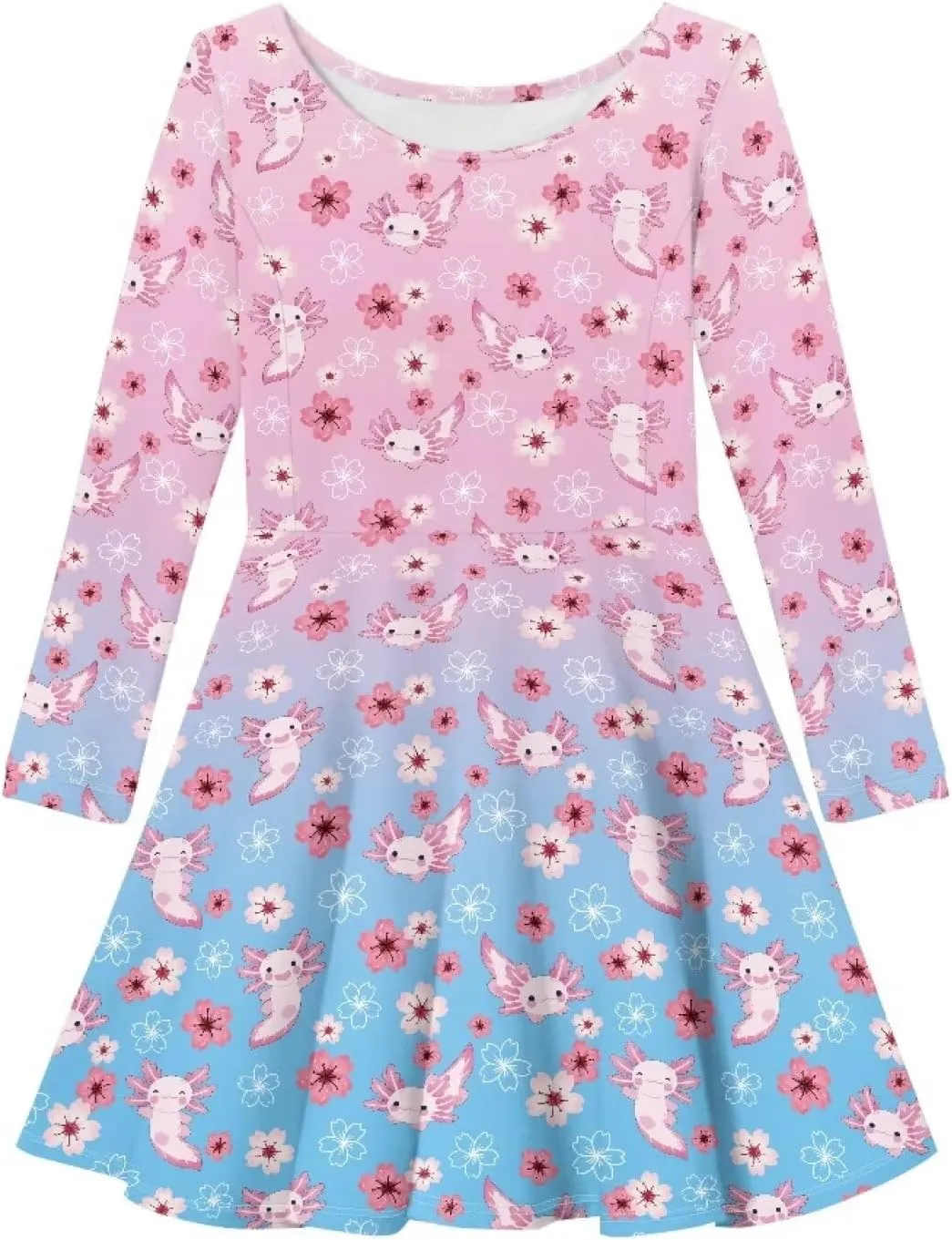 Long Sleeve Dresses for Little Girls Casual Twirly Dresses for Girls 3-16 Years Old