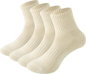 MAGIARTE Womens Athletic Cotton Mini Crew Socks Thick Cushioned Running Hiking Multi Sports Socks for Women 4 Pairs